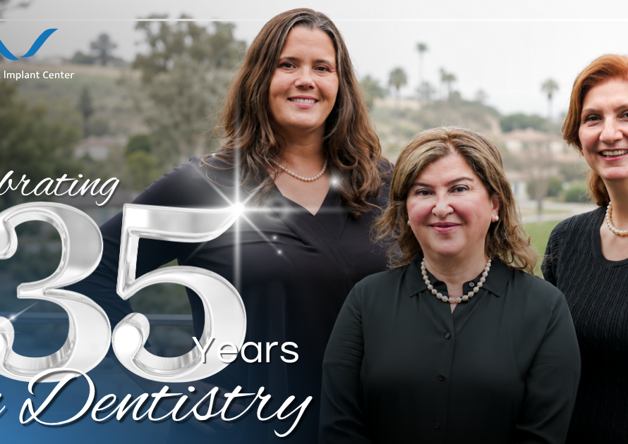 three female doctors smiling with 35 years badge